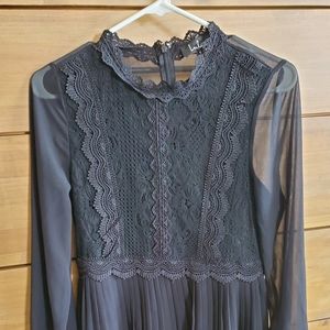 Charlisa Black Lace Skater Dress